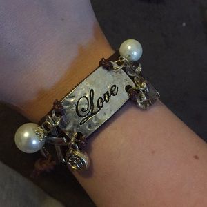 Brown “love” bracelet with charms!